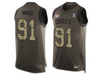 Nike Derrick Nnadi Green Men's Jersey - NFL Kansas City Chiefs #91 Salute to Service Tank Top