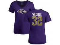 Nike Eric Weddle Purple Name & Number Logo Women's - NFL Baltimore Ravens #32 T-Shirt
