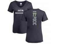 Nike Ethan Pocic Navy Blue Backer Women's - NFL Seattle Seahawks #77 T-Shirt