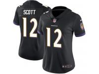 Nike Jaleel Scott Elite Black Alternate Women's Jersey - NFL Baltimore Ravens #12 Vapor Untouchable
