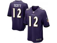 Nike Jaleel Scott Game Purple Home Men's Jersey - NFL Baltimore Ravens #12