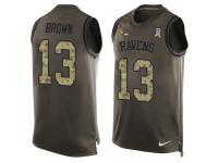 Nike John Brown Green Men's Jersey - NFL Baltimore Ravens #13 Salute to Service Tank Top