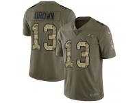 Nike John Brown Limited Olive Camo Men's Jersey - NFL Baltimore Ravens #13 2017 Salute to Service