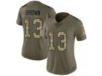 Nike John Brown Limited Olive Camo Women's Jersey - NFL Baltimore Ravens #13 2017 Salute to Service