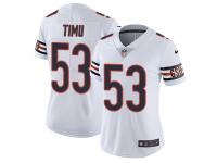 Nike John Timu Limited White Road Women's Jersey - NFL Chicago Bears #53 Vapor Untouchable