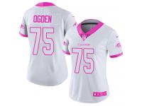 Nike Jonathan Ogden Limited White Pink Women's Jersey - NFL Baltimore Ravens #75 Rush Fashion