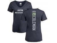 Nike Justin Coleman Navy Blue Backer Women's - NFL Seattle Seahawks #28 T-Shirt