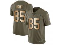 Nike Kenny Britt Limited Olive Gold Men's Jersey - NFL New England Patriots #88 2017 Salute to Service