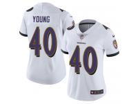 Nike Kenny Young Elite White Road Women's Jersey - NFL Baltimore Ravens #40 Vapor Untouchable
