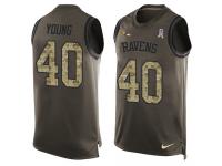 Nike Kenny Young Green Men's Jersey - NFL Baltimore Ravens #40 Salute to Service Tank Top