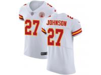 Nike Larry Johnson Elite White Road Men's Jersey - NFL Kansas City Chiefs #27 Vapor Untouchable