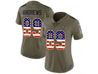 Nike Mark Andrews Limited Olive USA Flag Women's Jersey - NFL Baltimore Ravens #89 2017 Salute to Service