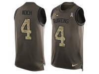 Nike Men NFL Baltimore Ravens #4 Sam Koch Olive Salute To Service Tank Top