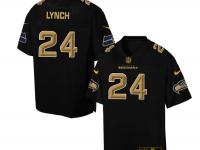 Nike Men NFL Seattle Seahawks #24 Marshawn Lynch Black Game Jersey