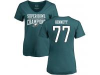 Nike Michael Bennett Green Super Bowl LII Champions V-Neck Women's - NFL Philadelphia Eagles #77 T-Shirt