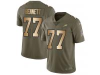 Nike Michael Bennett Limited Olive Gold Youth Jersey - NFL Philadelphia Eagles #77 2017 Salute to Service