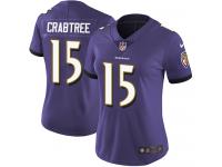 Nike Michael Crabtree Elite Purple Home Women's Jersey - NFL Baltimore Ravens #15 Vapor Untouchable