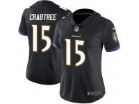 Nike Michael Crabtree Limited Black Alternate Women's Jersey - NFL Baltimore Ravens #15 Vapor Untouchable