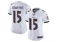 Nike Michael Crabtree Limited White Road Women's Jersey - NFL Baltimore Ravens #15 Vapor Untouchable
