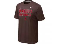 Nike MLB Los Angeles Angels 2014 Home Practice T-Shirt - Brown