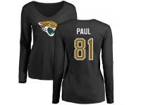 Nike Niles Paul Black Name & Number Logo Slim Fit Women's - NFL Jacksonville Jaguars #81 Long Sleeve T-Shirt