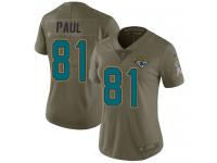 Nike Niles Paul Limited Olive Women's Jersey - NFL Jacksonville Jaguars #81 2017 Salute to Service