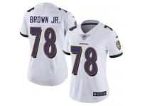 Nike Orlando Brown Jr. Elite White Road Women's Jersey - NFL Baltimore Ravens #78 Vapor Untouchable