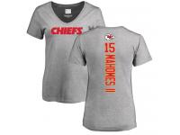 Nike Patrick Mahomes II Ash Backer V-Neck Women's - NFL Kansas City Chiefs #15 T-Shirt
