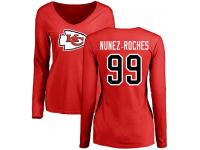 Nike Rakeem Nunez-Roches Red Name & Number Logo Slim Fit Women's - NFL Kansas City Chiefs #99 Long Sleeve T-Shirt