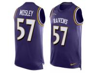 Nike Ravens #57 C.J. Mosley Purple Team Color Men Stitched NFL Tank Top
