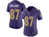 Nike Ravens #87 Maxx Williams Purple Women Stitched NFL Limited Rush Jersey