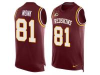 Nike Redskins #81 Art Monk Burgundy Red Team Color Men Stitched NFL Tank Top