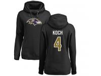 Nike Sam Koch Black Name & Number Logo Women's - NFL Baltimore Ravens #4 Pullover Hoodie