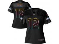 Nike Seahawks #12 Fan Black Women NFL Fashion Game Jersey