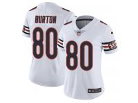 Nike Trey Burton Limited White Road Women's Jersey - NFL Chicago Bears #80 Vapor Untouchable