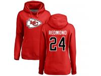 Nike Will Redmond Red Name & Number Logo Women's - NFL Kansas City Chiefs #24 Pullover Hoodie