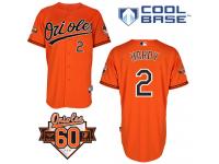 Orange J.J. Hardy Men #2 Majestic MLB Baltimore Orioles Cool Base Alternate Jersey