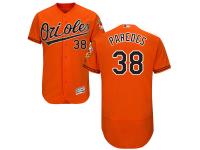 Orange Jimmy Paredes Men #38 Majestic MLB Baltimore Orioles Flexbase Collection Jersey