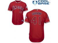 Red Frank Herrmann Men #41 Majestic MLB Los Angeles Angels Of Anaheim Cool Base Alternate Jersey