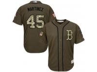 Red Sox #45 Pedro Martinez Green Salute to Service Stitched Baseball Jersey