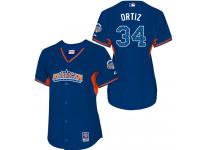 Royal Blue David Ortiz Women #34 Majestic MLB Boston Red Sox American League 2013 All-Star BP Jersey