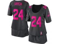 Seattle Seahawks Marshawn Lynch Women's Jersey - Dark Grey Breast Cancer Awareness Nike NFL #24 Game