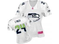 Seattle Seahawks Marshawn Lynch Women's Jersey - White Fem Fan Nike NFL #24 Game