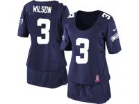 Seattle Seahawks Russell Wilson Women's Jersey - Navy Blue Breast Cancer Awareness Nike NFL #3 Game