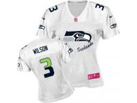 Seattle Seahawks Russell Wilson Women's Jersey - White Fem Fan Nike NFL #3 Game