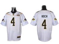 Super Bowl 50 Nike Baltimore Ravens #4 Sam Koch Men Elite White Jerseys