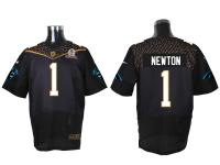 Super Bowl 50 Nike Carolina Panthers #1 Cam Newton Men Elite Black Jerseys