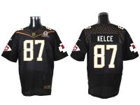 Super Bowl 50 Nike Kansas City Chiefs #87 Travis Kelce Men Elite Black Jerseys