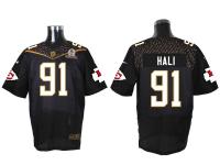 Super Bowl 50 Nike Kansas City Chiefs #91 Tamba Hali Men Elite Black Jerseys