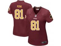 Washington Redskins Art Monk Women's Alternate Jersey - Burgundy Red 80th Anniversary Nike NFL #81 Game